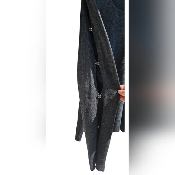 Cable & Gauge Charcoal Gray Lightweight Sweater U-Opening In Front Cowl Neck - Picture 5 of 5